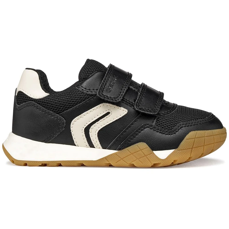 Geox J RANN-E Boy A Trainers, Black/LT Ivory, 30 EU