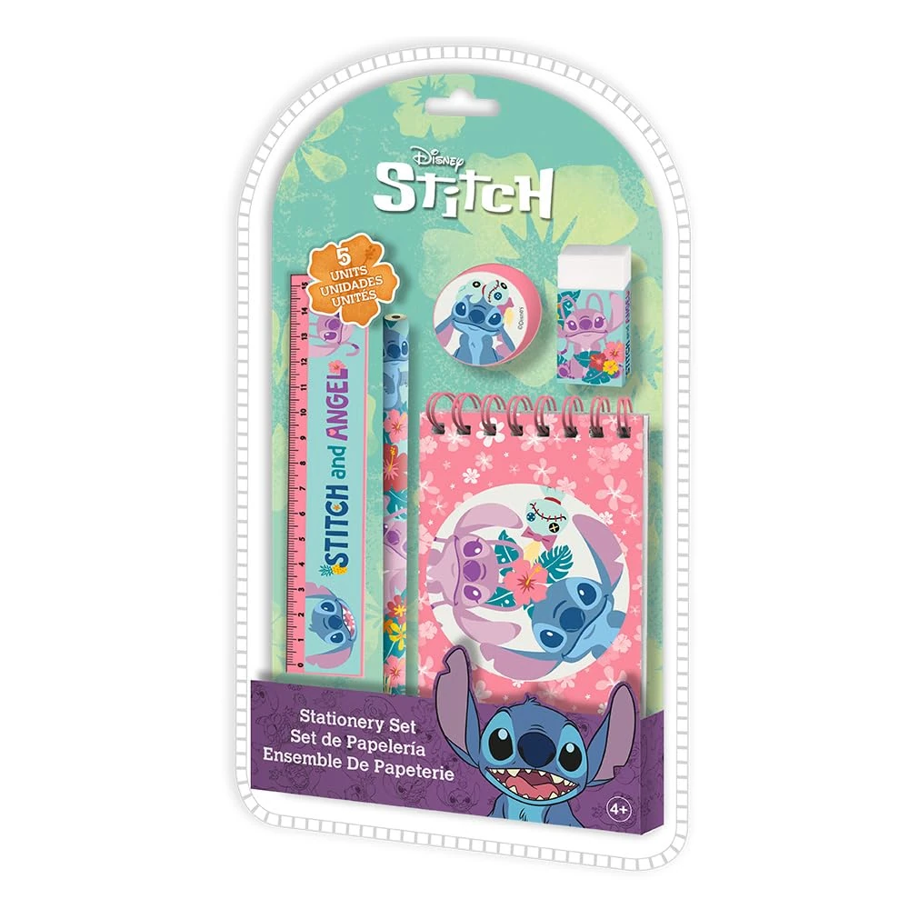 KIDS EUROSWAN SL 5PCS STATIONERY SET STITCH, Pink