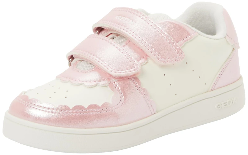 Geox Girls' B Eclyper Girl A Trainers, White Dk Pink, 9 UK