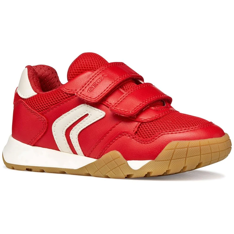 Geox J RANN-E Boy A Trainers, Red/LT Ivory, 34 EU