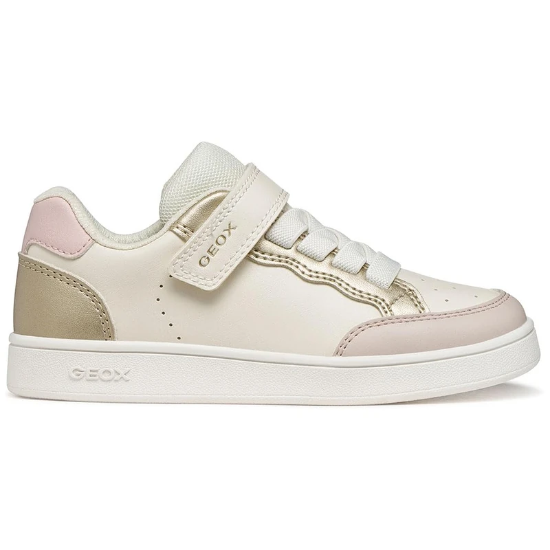 Geox J ECLYPER Girl B Trainers, LT Ivory/Gold, 38 EU