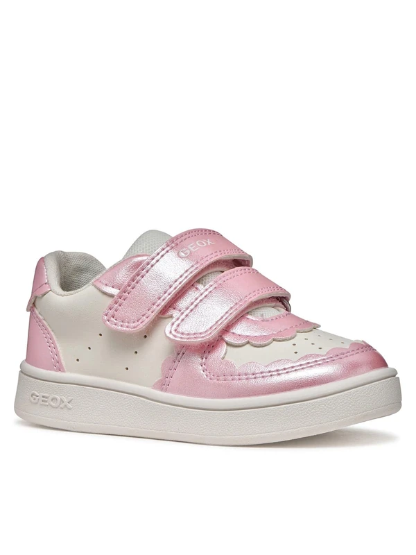 Geox Boys Girls B ECLYPER Girl A Trainers, White/DK Pink, 26 EU
