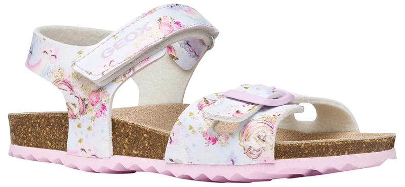 Geox J Adriel Girl C Sandal, Crystal/Pink, 33 EU