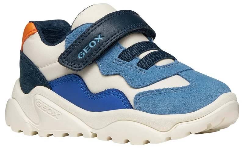 Geox B CIUFCIUF Boy B Trainers, Ivory/LT Blue, 25 EU