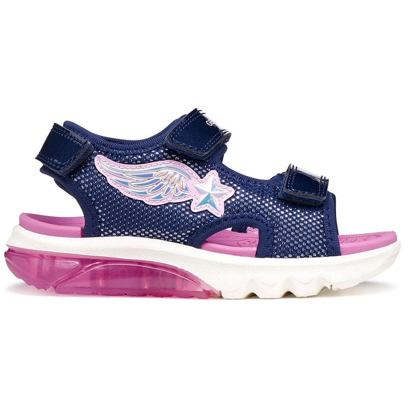 Geox J CIBERDRON G Sandal, Navy/Pink, 28 EU
