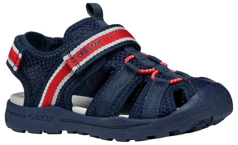 Geox J VANIETT Boy A Sandal, Navy/Red, 24 EU