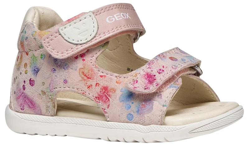 Geox Baby Girls' B MACCHIA Gir Sandal, LT Rose/Multicolour, 18 EU