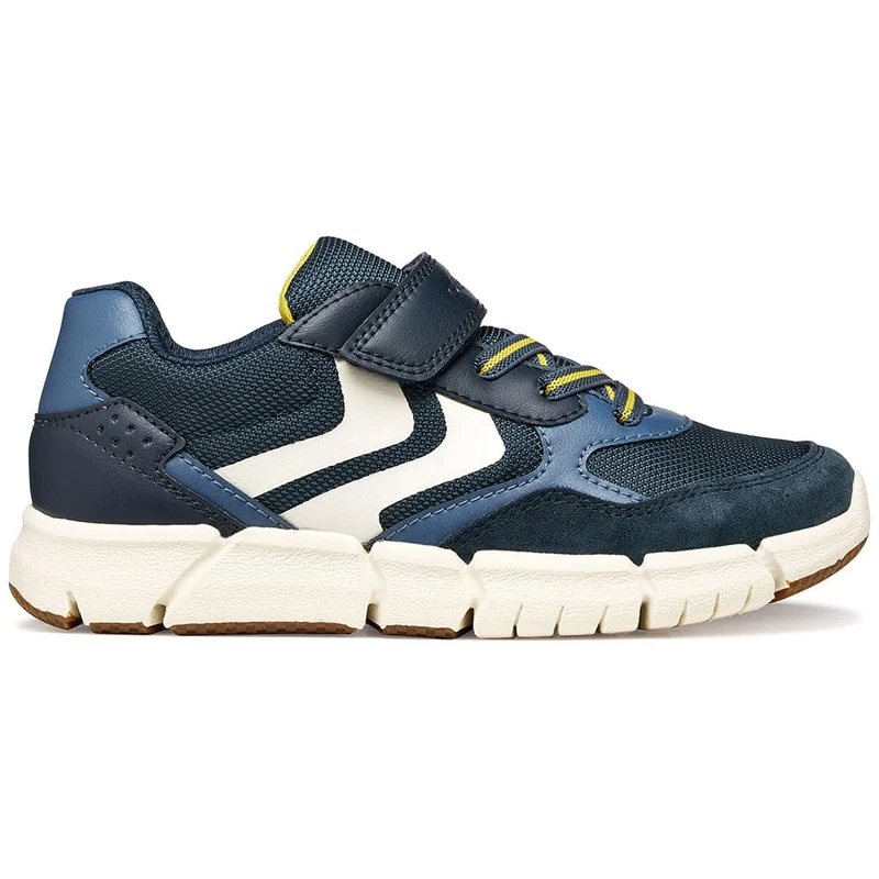 Geox J FLEXYPER Boy B Trainers, Navy/Yellow, 39 EU