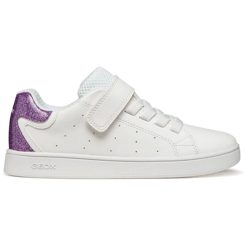 Geox J ECLYPER Girl A Trainers, White/Lilac, 36 EU