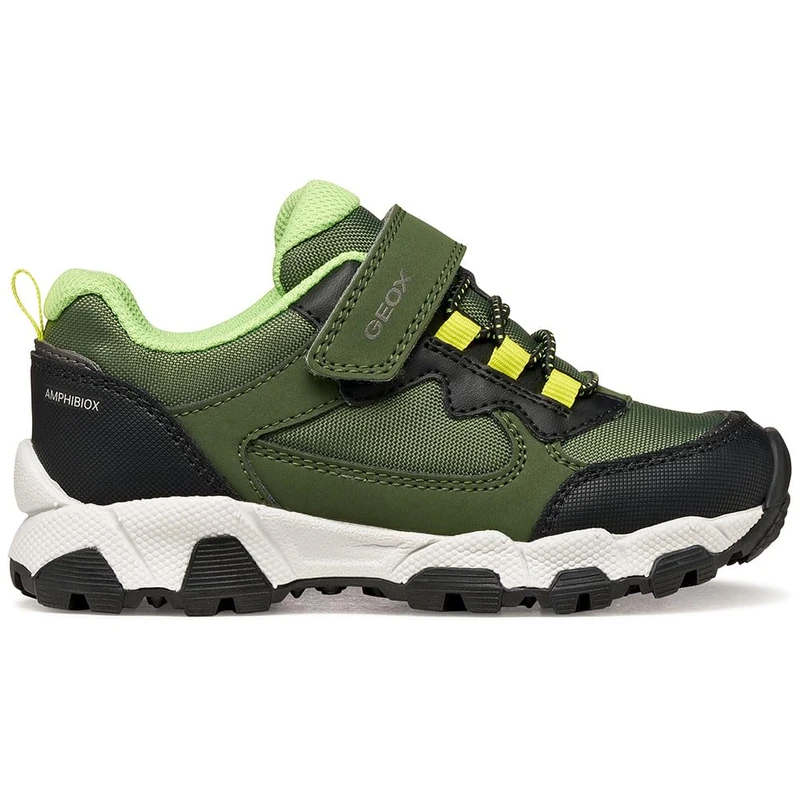 Geox J Magnetar Boy B ABX Sneaker, Green (Military Green), 2.5 UK