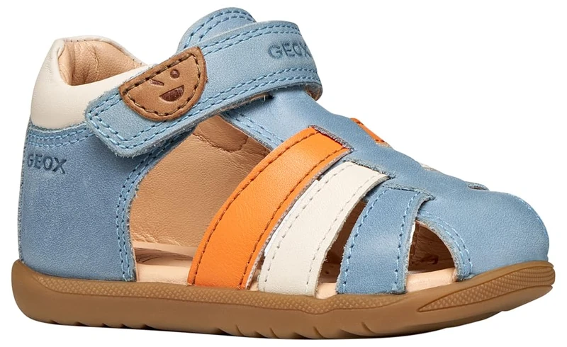 Geox Baby Boys' B Macchia Boy Sandal, LT Sky/Orange, 18 EU - Image 1