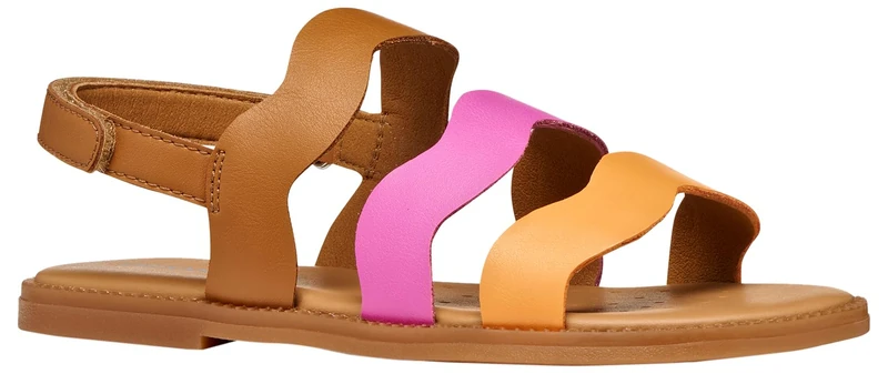 Geox J Karly Girl Sandal, Cognac/Fuchsia, 30 EU