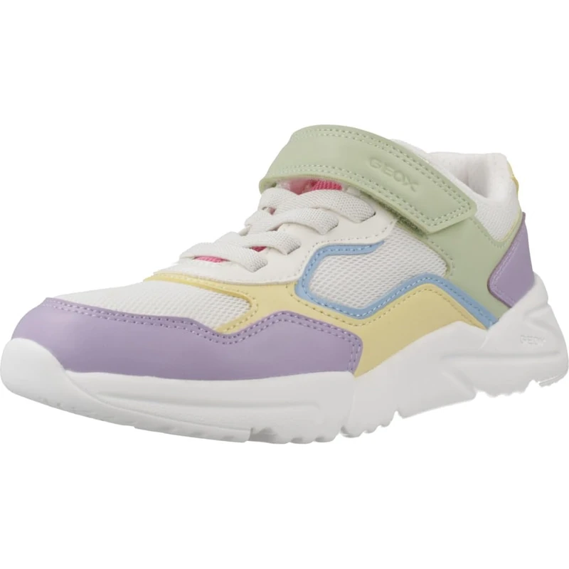 Geox J Loftus Girl B Sneaker, Multicolour White, 6 UK