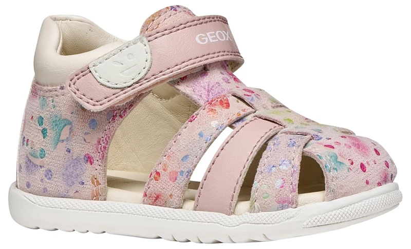 Geox Baby Girls' B MACCHIA Gir Sandal, LT Rose/Multicolour, 18 EU