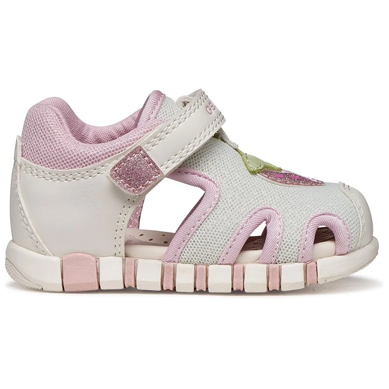 Geox B IUPIDOO Gir Sandal, White/Pink, 26 EU