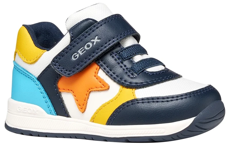 Geox Baby B Rishon Boy A Sneaker, Off White Navy, 2.5 UK Child