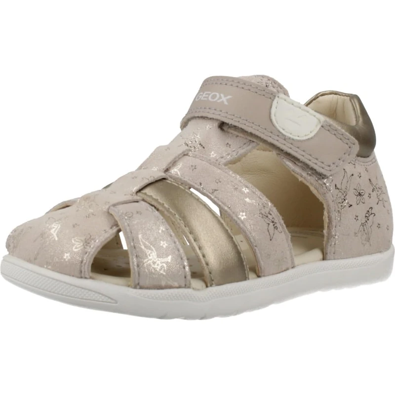 Geox Boys Girls B MACCHIA Gir Sandal, Beige/Platinum, 26 EU