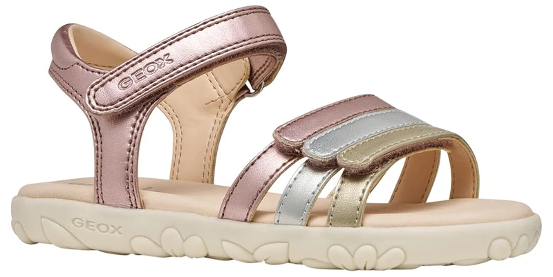 Geox J Haiti Girl Sandal, Old Rose/Gold, 29 EU