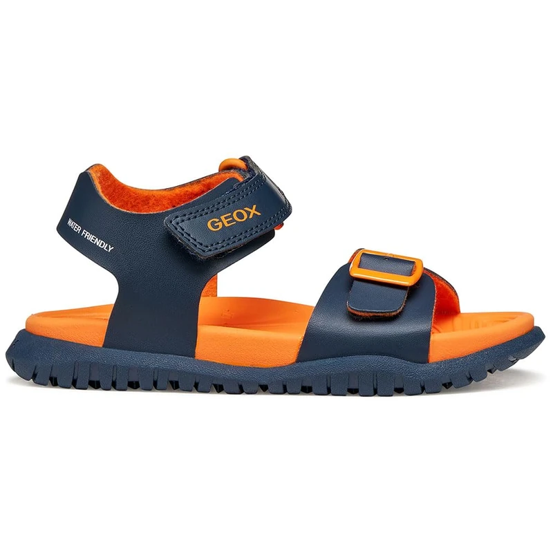 Geox J FUSBETTO BO Sandal, Navy/Orange, 37 EU - Image 1