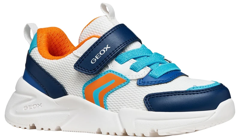 Geox J Loftus Boy B, Sneakers, White Azure, EU 34 - UK 2