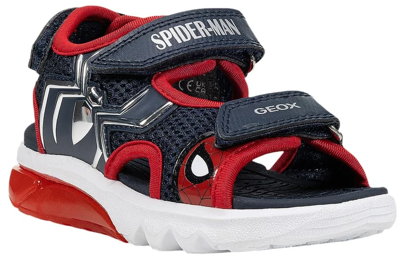 Geox J CIBERDRON B Sandal, Navy/Red, 28 EU