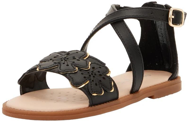 Geox J Karly Girl Sandal, Black, EU 34