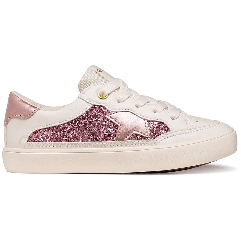Geox J GISLI Girl B Trainers, LT Ivory/LT Rose, 33 EU