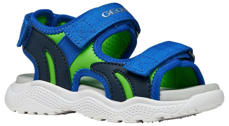 Geox J Splash Boy Sandal, Royal/Green, 28 EU