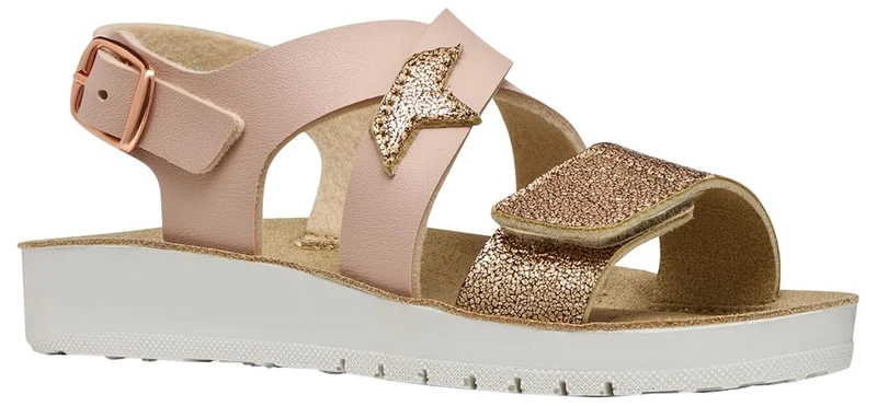 Geox J COSTAREI GI Sandal, LT Rose/Rose Gold, 34 EU