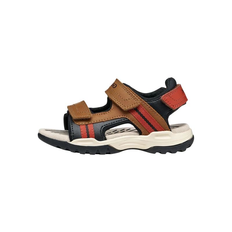 Geox J Borealis Boy A Sandal, Lt Brown Rust, 5 UK