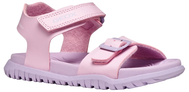 Geox J FUSBETTO GI Sandal, Pink/Lilac, 34 EU