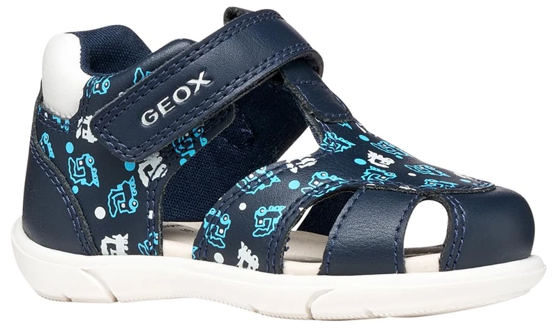 Geox B ZAPITO Boy Sandal, DK Navy/White, 25 EU