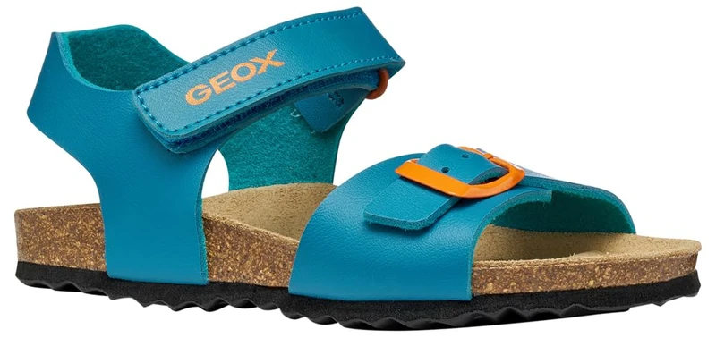 Geox J Ghita Boy B Sandal, Azure/Orange, 35 EU