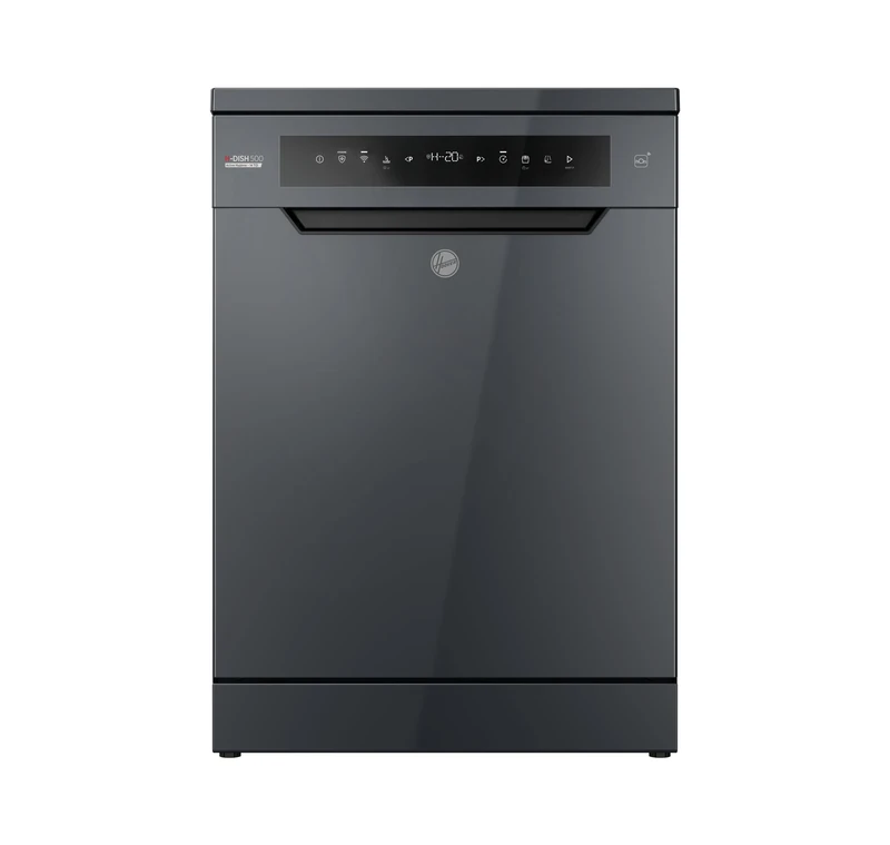 Hoover H-DISH 500 HF 4B7F0A-80 Free Standing Full Size Dishwasher, 14 Place Settings, Graphite, B Rated