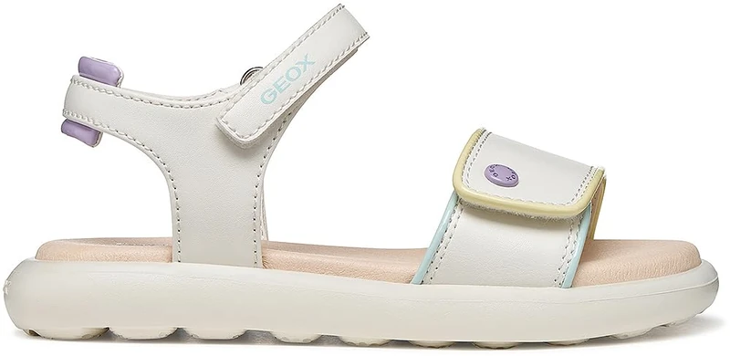 Geox J PUFFYPOP GI Sandal, White/Multicolour, 37 EU