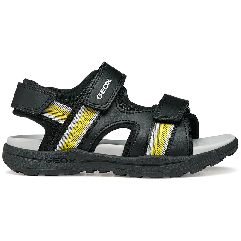 Geox Boy's J Vaniett B Sandal, Black Yellow, 24 EU