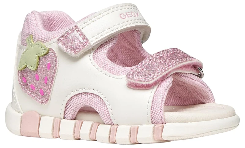 Geox Baby Girls B Sandal Iupidoo Gir, White Pink, 2.5 UK Child