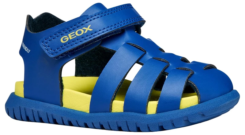 Geox B FUSBETTO BO Sandal, Royal/Lime, 25 EU