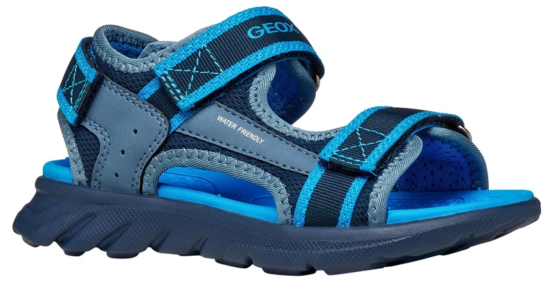 Geox J AIRADYUM BO Sandal, Navy/LT Blue, 28 EU