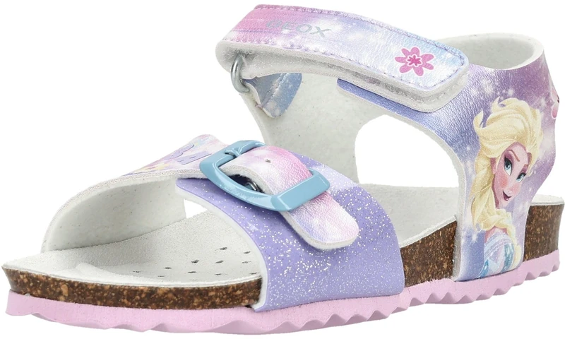 Geox Girl's J Adriel G Sandal, Dk Lilac, 24 EU