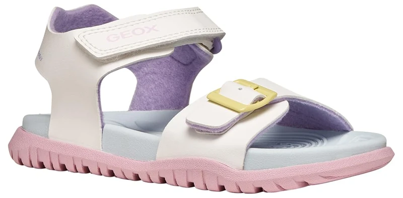 Geox J Sandal Fusbetto Gi, White Multi-Coloured, 5 UK