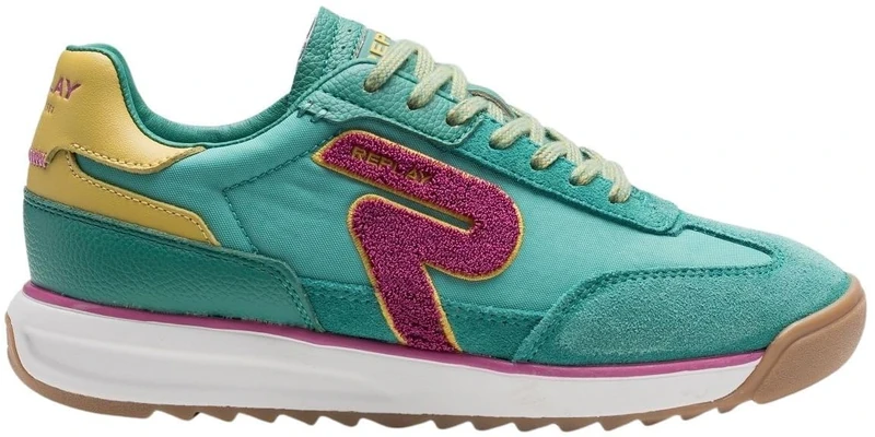 Replay Women's Gwsic Sneaker, 027 Green, 3.5 UK