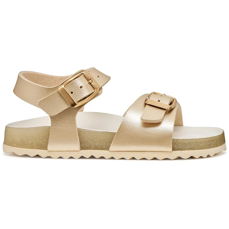 Geox Girl's J Adriel Sandal, Platinum, 25 EU