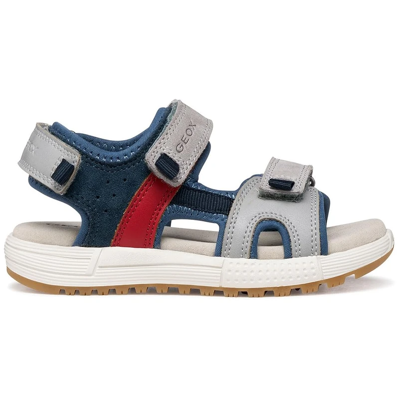 Geox J ALBEN Boy A Sandal, Grey/Jeans, 30 EU