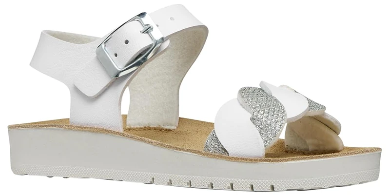 Geox Girl's J Sandal Costarei Gi, White Silver, 26 EU - Image 1