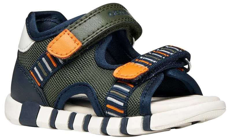 Geox B Sandal Iupidoo Boy, Dk Green Orange, 7.5 UK Child