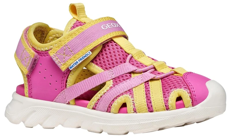 Geox J Sandal Airadyum Gi, Fuchsia Yellow, 4 UK
