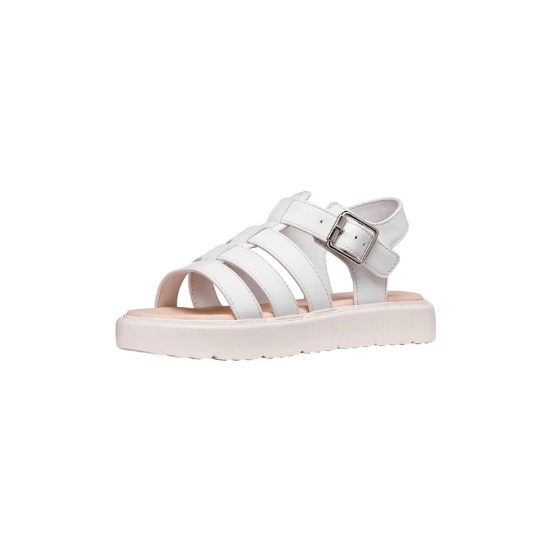 Geox J KODETTE Gir Sandal, White, 35 EU