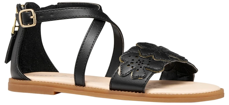 Geox J Karly Girl Sandal, Black, EU 39 - Image 1
