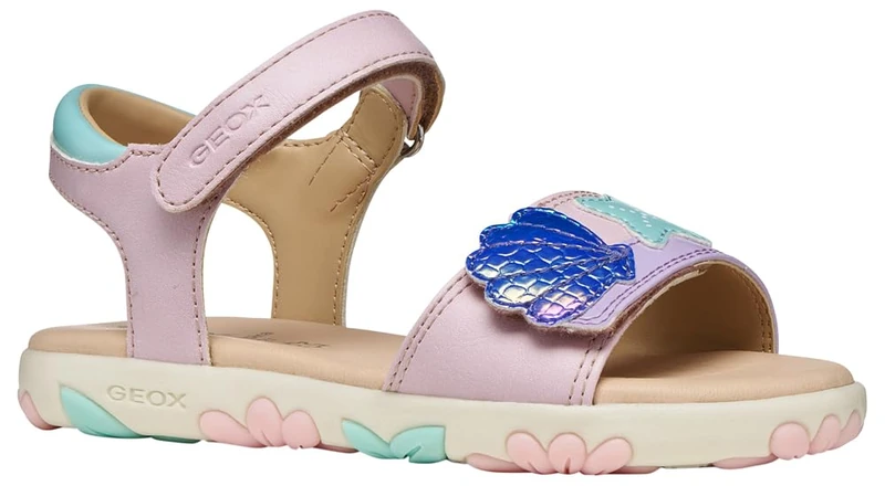 Geox J Haiti Girl Sandal, Pink/Lilac, 24 EU
